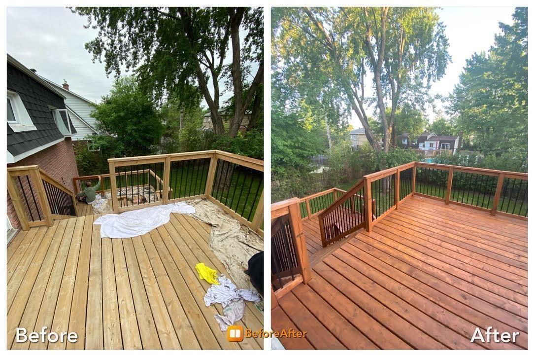 Patio avec jardinières